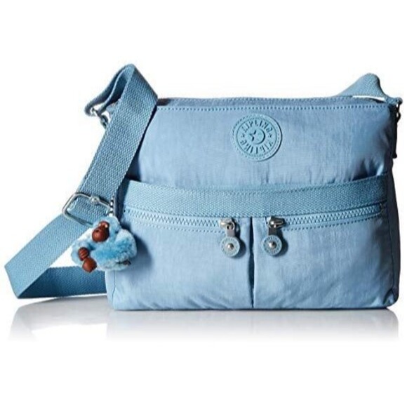 Kipling Women's Angie Nylon Crossbody Bag Signature Iconic Monkey Keychain Charm - Picture 1 of 8